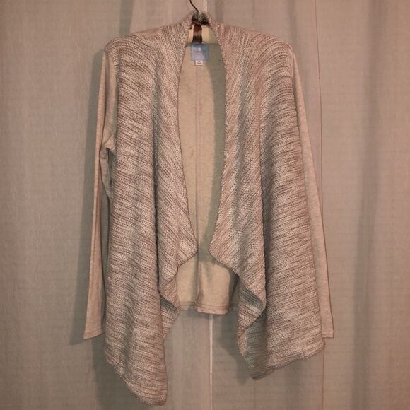Anthropologie M Sunday Open Front Waterfall Knit Sweater Cardigan - Picture 1 of 8